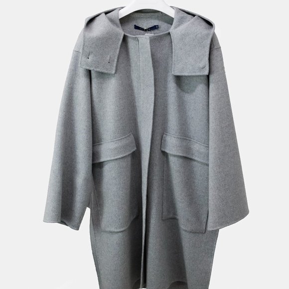 Sofie D’Hoore Candia Light Grey Hooded Coat - Picture 1 of 14